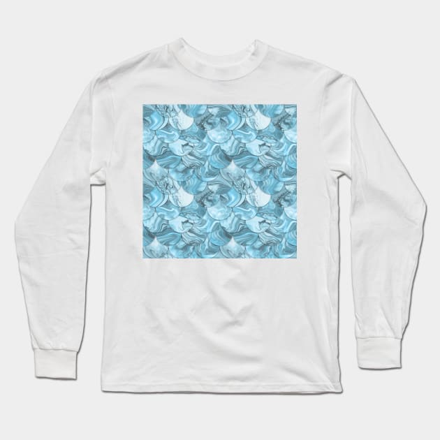 Blue scales Long Sleeve T-Shirt by krinichnaya